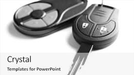  Presentation with keys - Slide deck enhanced with car keys isolated on white background and a white colored foreground