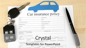  Presentation with insurance - Beautiful presentation design featuring car keys on insurance documents backdrop and a white colored foreground