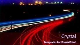  Presentation with red white blue - Slides with car light trails in red background and a wine colored foreground