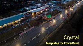  Presentation with street light view - Slide set featuring car-light-trails background and a wine colored foreground