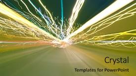  Presentation with electricity - Theme consisting of car lights in long exposure background and a gold colored foreground