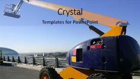  Presentation with blue yellow - PPT layouts enhanced with car little hydraulic crane background and a light blue colored foreground