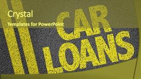  Presentation with loan car - Audience pleasing presentation theme consisting of car loans written backdrop and a tawny brown colored foreground