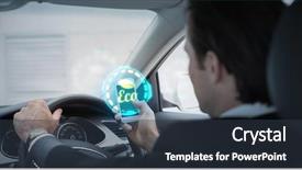  Presentation with text message - PPT theme having car logos - ecology logo against businessman sending background and a tawny brown colored foreground