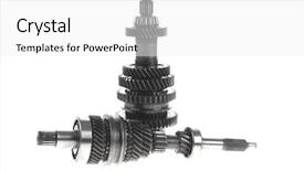  Presentation with motor - Presentation theme with car manufacturer - real used motor steel gear background and a white colored foreground