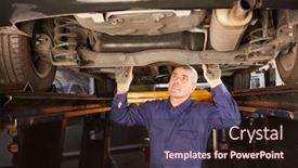  Presentation with checks - Amazing theme having car-mechanic-at-the-inspection backdrop and a wine colored foreground