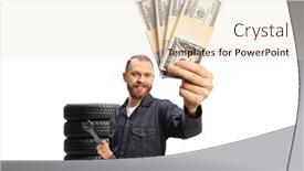  Presentation with mechanic - Presentation consisting of car-mechanic-in-a-uniform background and a lemonade colored foreground