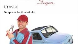  Presentation with vintage car - Cool new PPT layouts with car mechanic with pliers and a vintage european car backdrop and a white colored foreground