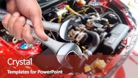  Presentation with mechanic repair - Slides enhanced with car mechanic with wrench auto background and a tawny brown colored foreground