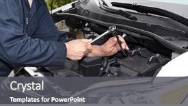  Presentation with mechanic - Presentation design consisting of car mechanic with wrench background and a dark gray colored foreground