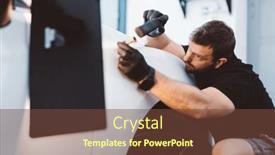  Presentation with car service - Slide deck enhanced with car-mechanic-working-to-remove background and a tawny brown colored foreground