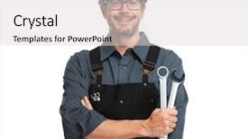  Presentation with maintenance - Amazing slide deck having car mechanic backdrop and a light gray colored foreground