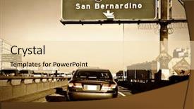  Presentation with rush hour - PPT theme having car merging onto packed highway background and a lemonade colored foreground