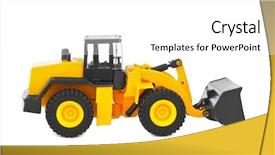  Presentation with history earth globe isolated white - Cool new PPT theme with car mineing - toy loader isolated on white backdrop and a white colored foreground