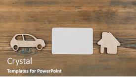  Presentation with house - Presentation theme consisting of car-models-and-house-models background and a coral colored foreground