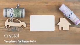  Presentation with house model software - Beautiful presentation theme featuring car-models-and-house-models backdrop and a coral colored foreground