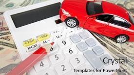  Presentation with mobile payments - Presentation with car money and calculator payments background and a light gray colored foreground