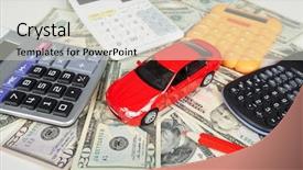  Presentation with mobile payments - Colorful presentation theme enhanced with car money and calculator payments backdrop and a light gray colored foreground