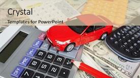  Presentation with calculator - Presentation theme having car money and calculator payments background and a lemonade colored foreground