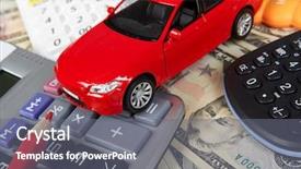  Presentation with payment - PPT theme featuring car money and calculator payments background and a gray colored foreground