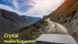  Presentation with road - Amazing slide deck having car moves on the road backdrop and a tawny brown colored foreground