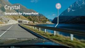  Presentation with driving road - Presentation theme with car-moving-fast-with-speed background and a teal colored foreground