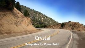  Presentation with road bike in mountains - Audience pleasing PPT theme consisting of car moving highway - windy road in the mountains backdrop and a  colored foreground