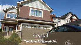  Presentation with garage car - Presentation having car near the garage background and a coral colored foreground