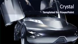  Presentation with car nissan - PPT theme enhanced with car on a black background background and a wine colored foreground