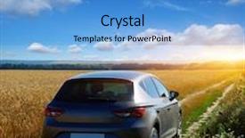  Presentation with dirt car - Presentation theme with country roads - car on a dirt road background and a teal colored foreground