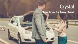  Presentation with highway - PPT theme having car on a highway roadside background and a violet colored foreground