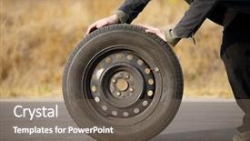  Presentation with wheel - PPT layouts with car on a road background and a gray colored foreground