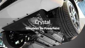  Presentation with scissor lift - Amazing PPT theme having bodyshop - car on a scissor jack backdrop and a dark gray colored foreground