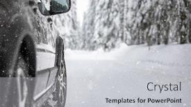  Presentation with road - PPT layouts enhanced with car-on-a-snowy-winter background and a light gray colored foreground