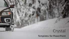  Presentation with forests - Slide deck enhanced with car-on-a-snowy-winter background and a light gray colored foreground