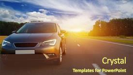  Presentation with asphalt road - Colorful PPT layouts enhanced with car on asphalt road backdrop and a tawny brown colored foreground