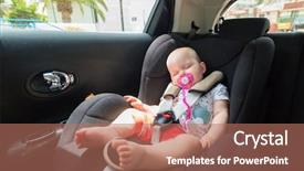  Presentation with child safety - Presentation theme enhanced with car on child safety background and a coral colored foreground