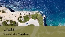  Presentation with coastal - PPT layouts having car on coastal road meander background and a tawny brown colored foreground