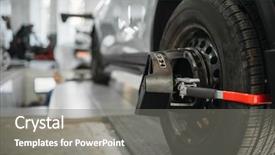  Presentation with car service - Colorful theme enhanced with car on collapse of convergence backdrop and a gray colored foreground