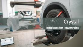  Presentation with car service - Audience pleasing theme consisting of car on collapse of convergence backdrop and a gray colored foreground