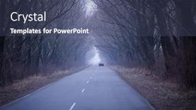  Presentation with forest road - Cool new slides with car-on-countryside-road backdrop and a ocean colored foreground