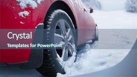  Presentation with car drift - Presentation theme enhanced with car on countryside road background and a ocean colored foreground