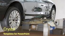  Presentation with repair shop - Presentation enhanced with fire sales text in english language letters with smoke background and a black colored foreground.