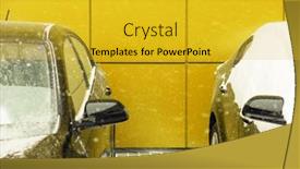  Presentation with car parking - Presentation theme consisting of car-on-parking-with-colors background and a gold colored foreground