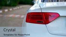  Presentation with car design - Audience pleasing slide deck consisting of car on road element backdrop and a light blue colored foreground