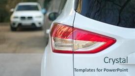  Presentation with car design - Slides having proportion - car on road element background and a sky blue colored foreground