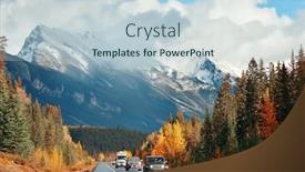  Presentation with car park - PPT layouts with car-on-road-in-banff background and a lemonade colored foreground