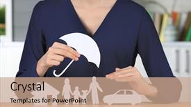  Presentation with social insurance - Slides having car on table insurance background and a coral colored foreground