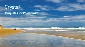  Presentation with new zealand - Cool new presentation theme with car on the beach ninety mile beach new zealand backdrop and a ocean colored foreground