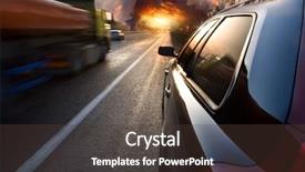  Presentation with jaguar xe car - Beautiful slides featuring car on the highway sunset backdrop and a tawny brown colored foreground